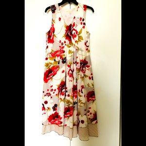 Anthropologie Neesh Cotton Flared Dress sz M Boho